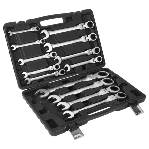 Zestaw kluczy płasko-oczkowych z grzechotką łamanych 8–32 mm 13 el. KD11305