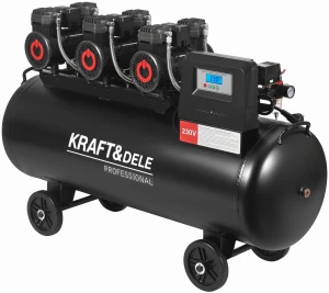 Kompresor bezolejowy 200L 3x2200W + separator i manometr z gliceryną KD4084