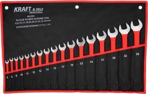 Klucze płasko-oczkowe 17el. CRV 6-36mm KD11051