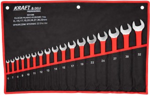 Klucze płasko-oczkowe 17el. CRV 6-32mm KD11050