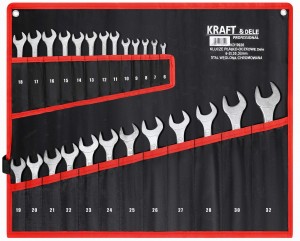 KLUCZE PŁASKO-OCZKOWE 25el. 6-32mm KD10920
