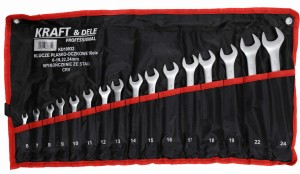 KLUCZE PŁASKO-OCZKOWE 16el. CRV 6-24mm KD10932