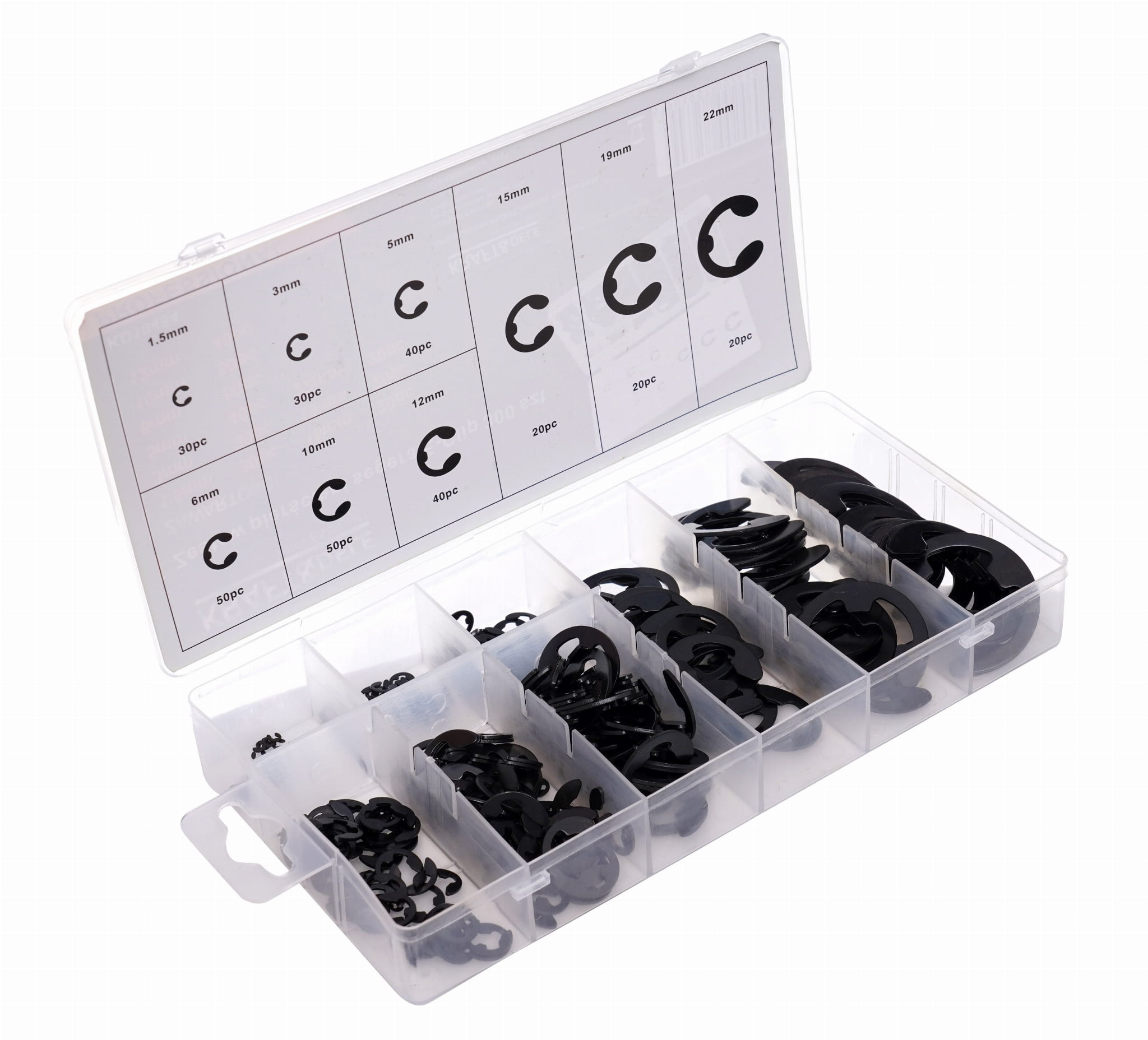 Sada pro upevnění pojistných kroužků E-CLIPS 300ks KD10484