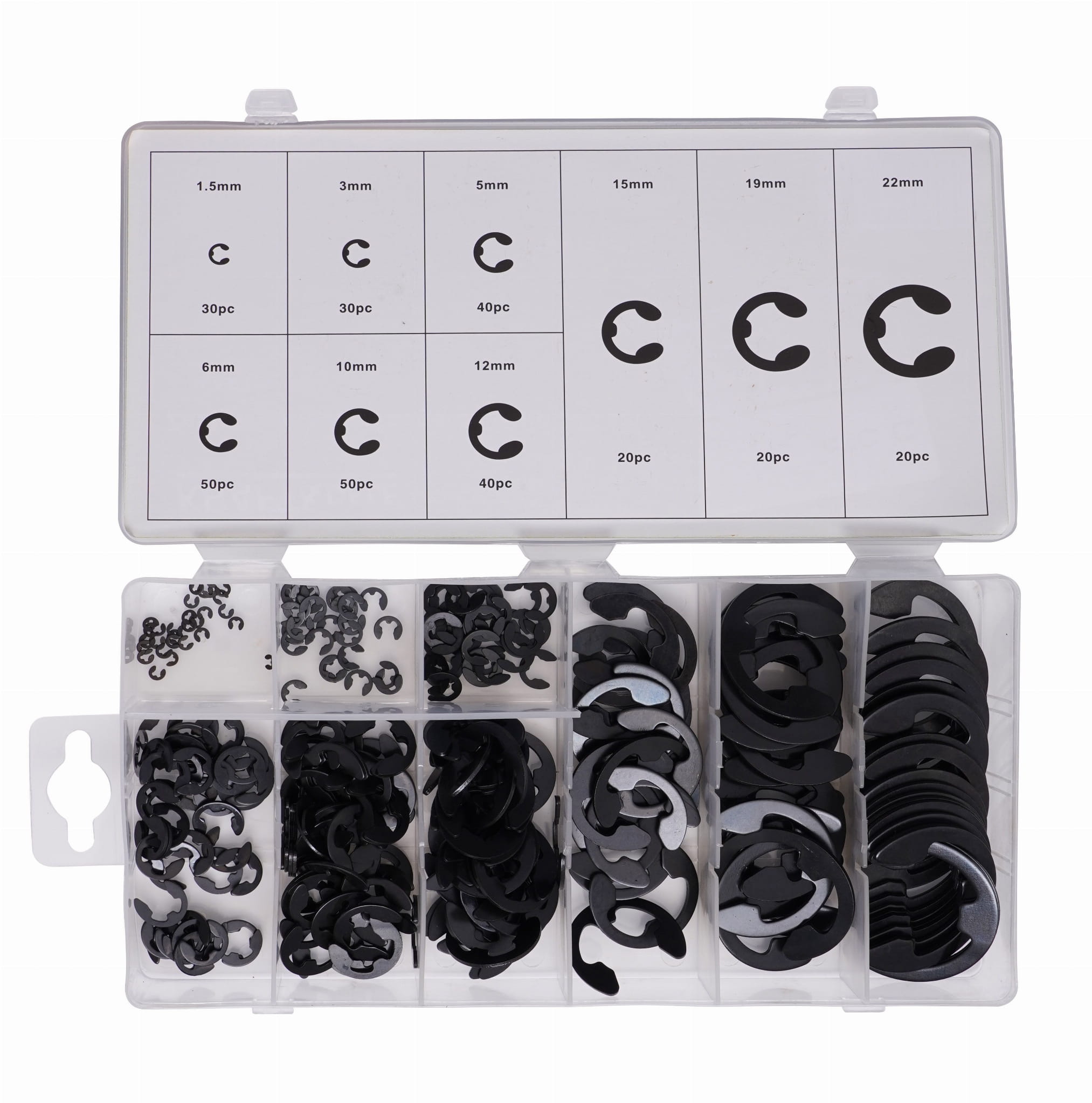 Sada pro upevnění pojistných kroužků E-CLIPS 300ks KD10484