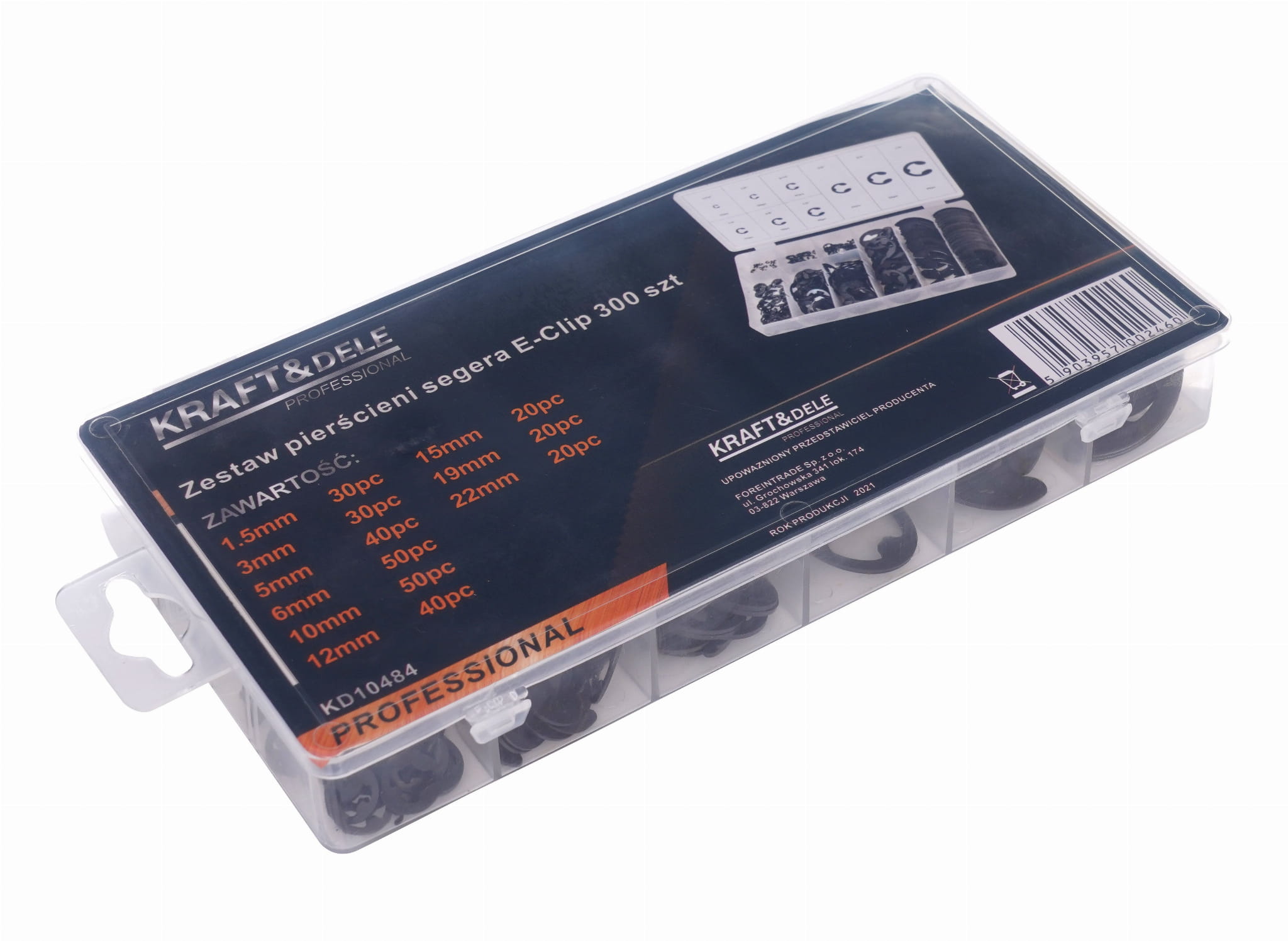 Sada pro upevnění pojistných kroužků E-CLIPS 300ks KD10484
