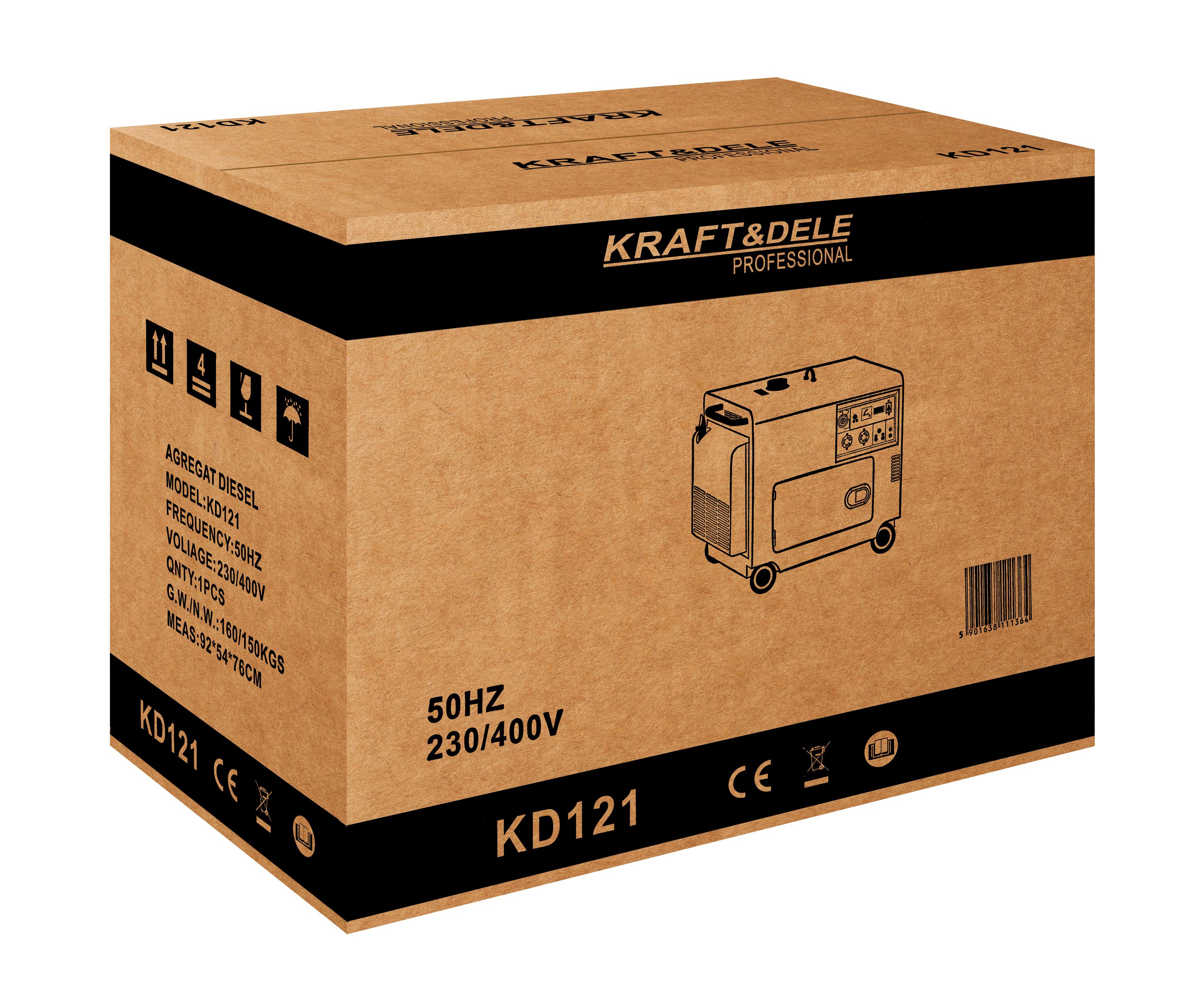 Dieselový generátor 7000W 12/230/380V +ATS KD121