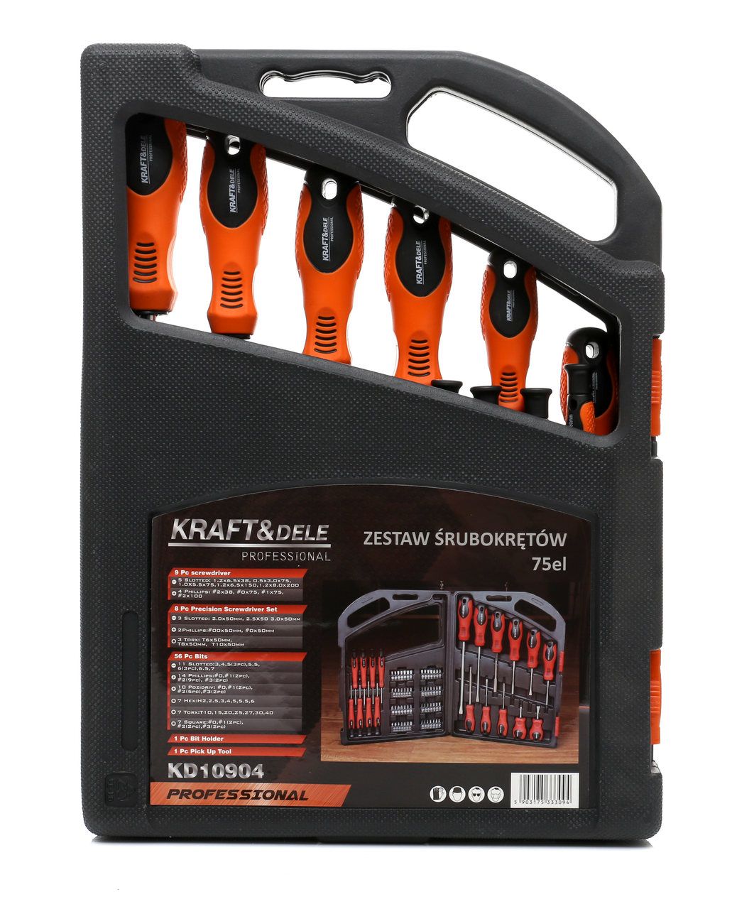 Sada šroubováků a bitů 75el. KD10904