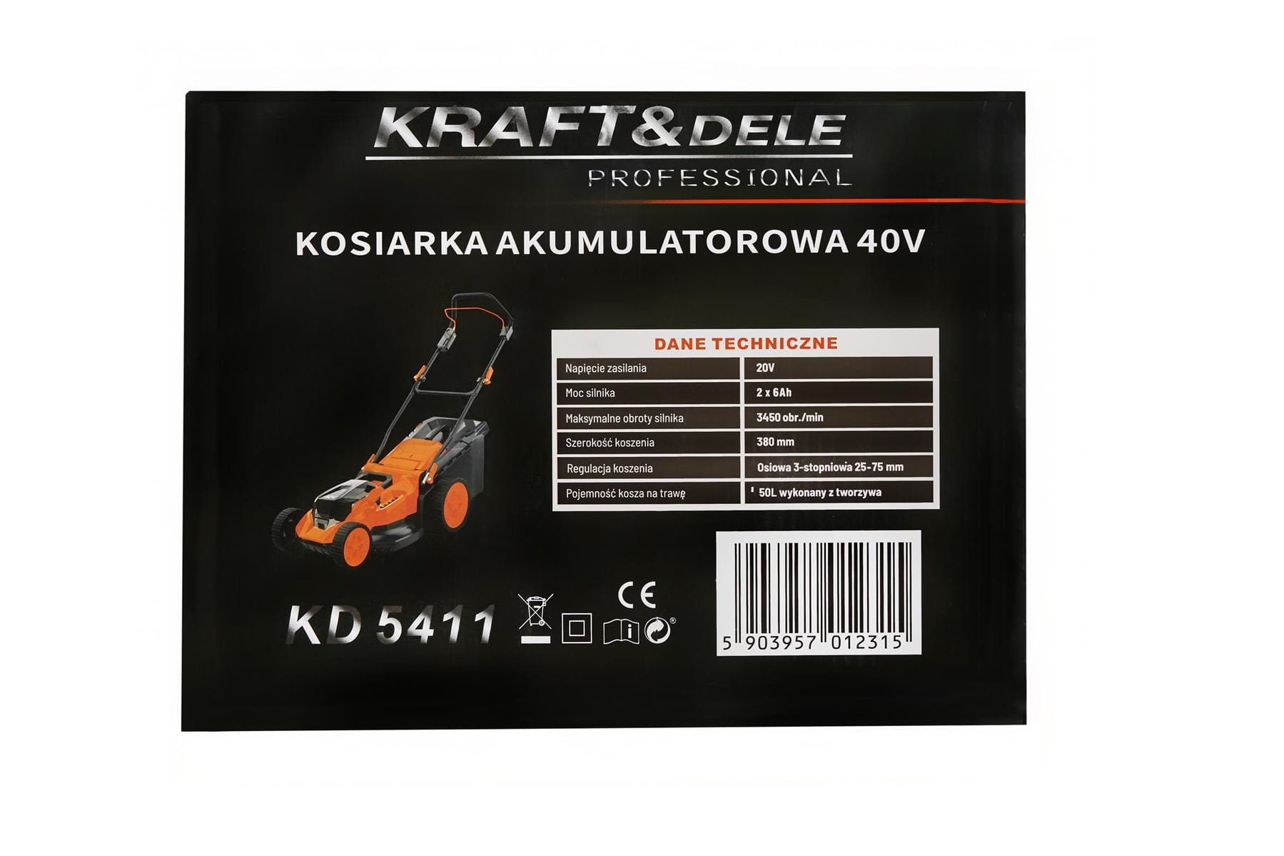 AKUMULÁTOROVÁ SEKAČKA 50L 38CM 40V KD5411