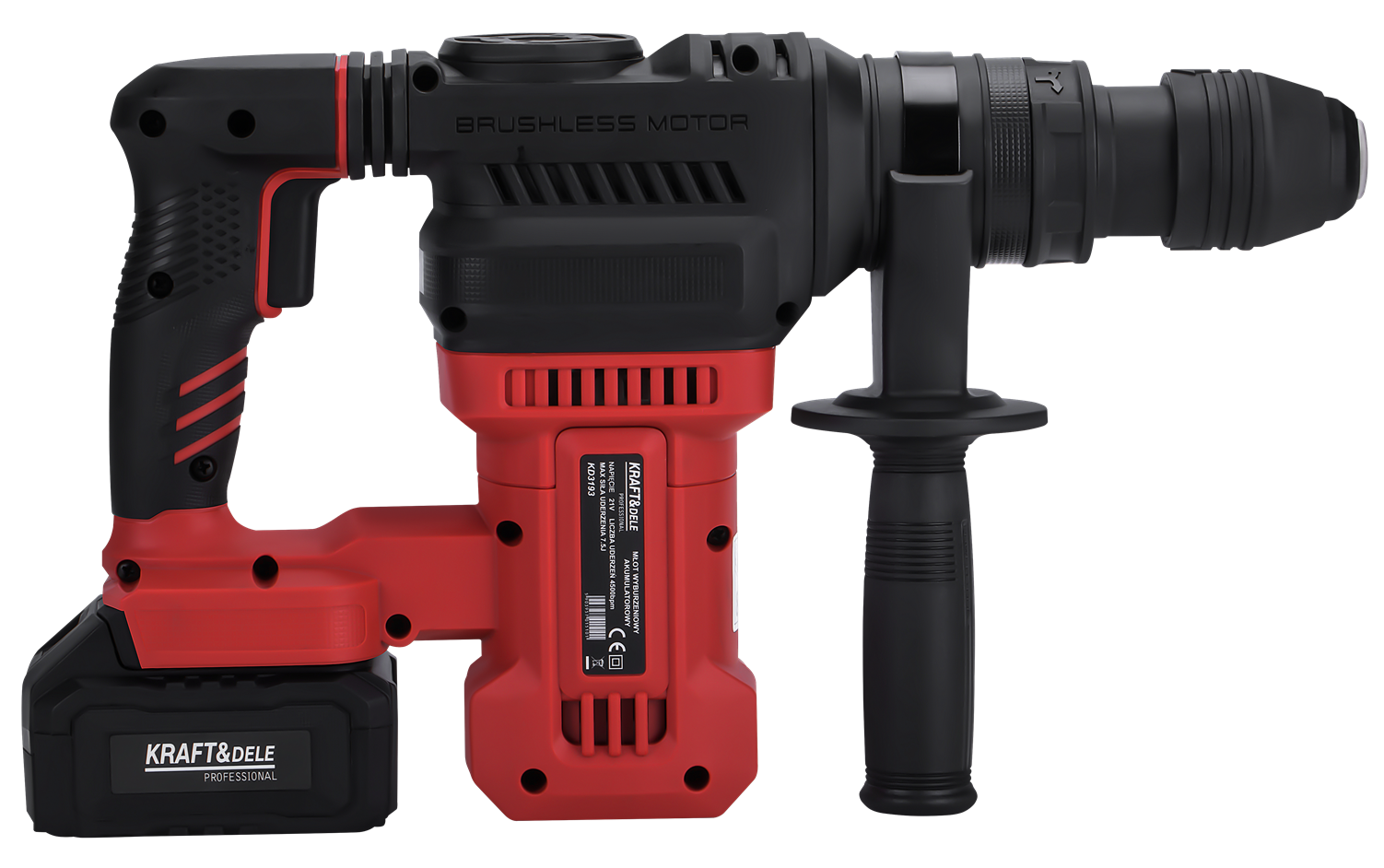 Akumulátorové vrtací kladivo 21V 7,5J BEZKARTÁČOVÉ 2 x 4Ah KD3193