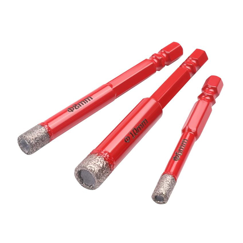 Sada diamantových děrovek na dlaždice 3 kusy HEX 6 8 10 mm KD12645
