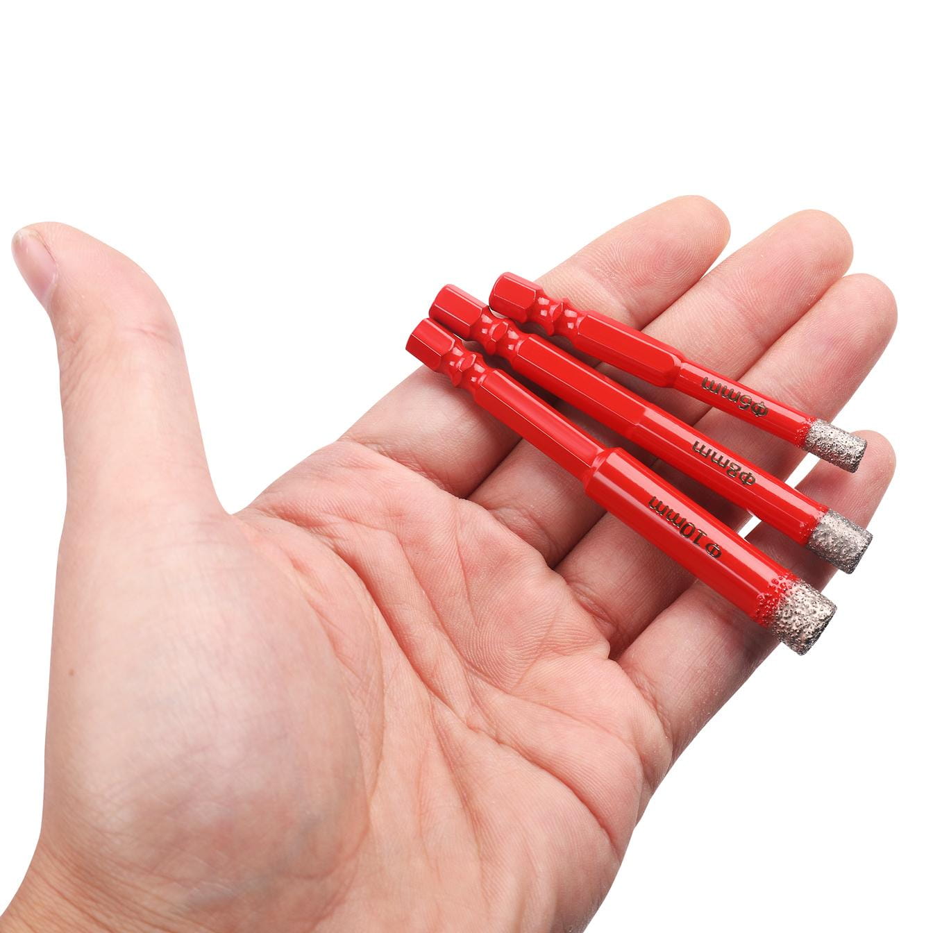 Sada diamantových děrovek na dlaždice 3 kusy HEX 6 8 10 mm KD12645