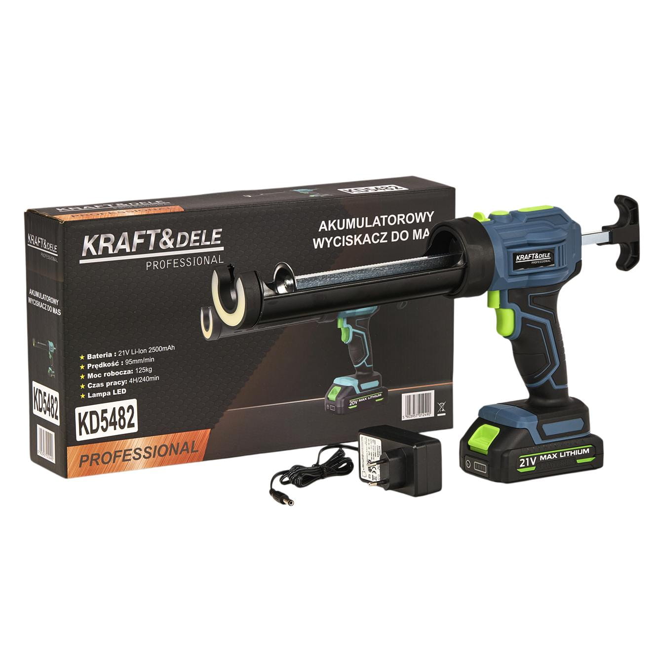 Akumulátorový vytlačovač tmelu 21V 2500mAh KD5482
