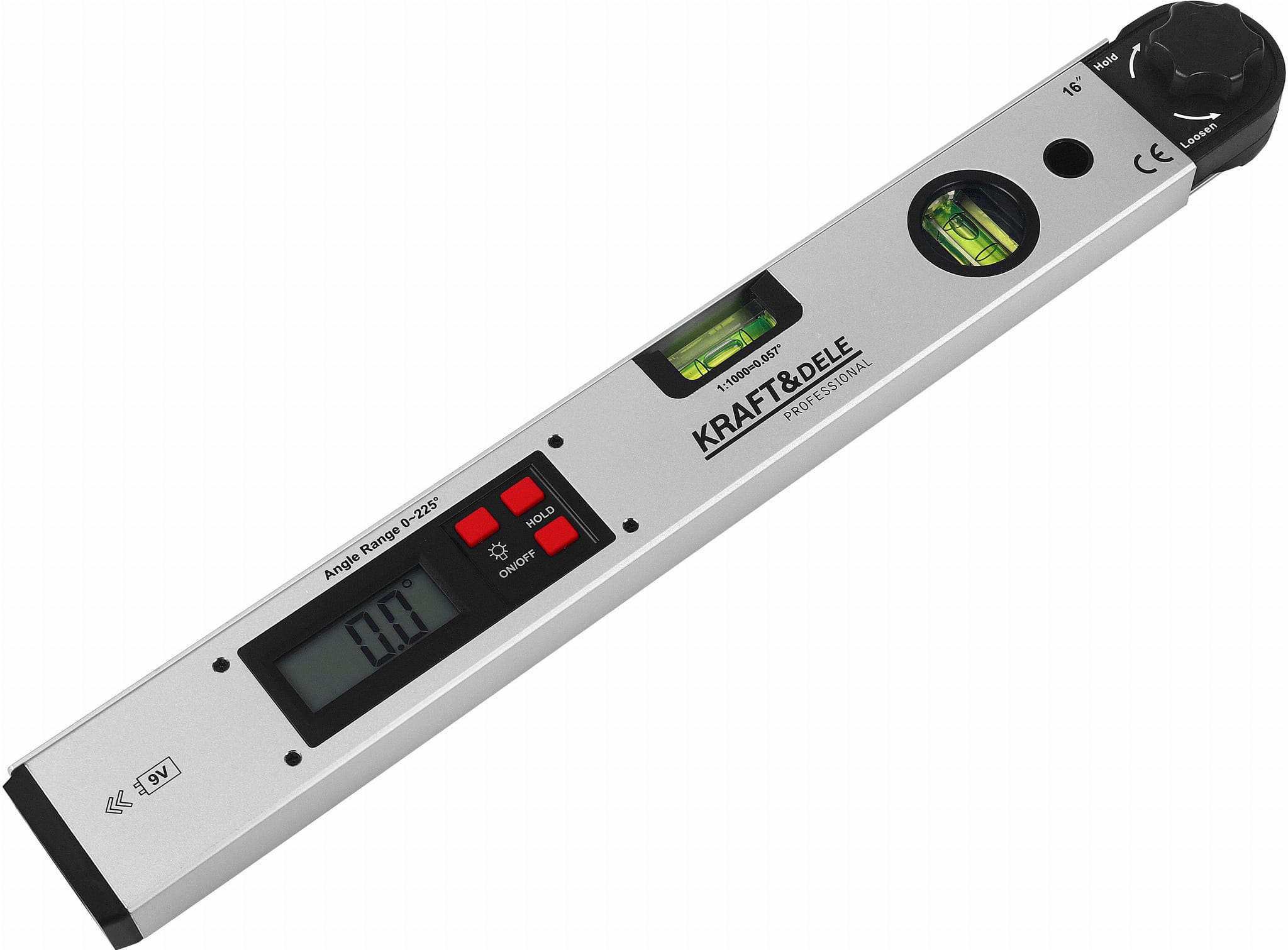 ELEKTRONICKÝ ÚHLOMĚR S VODOVÁHOU LCD 400 MM KD3561