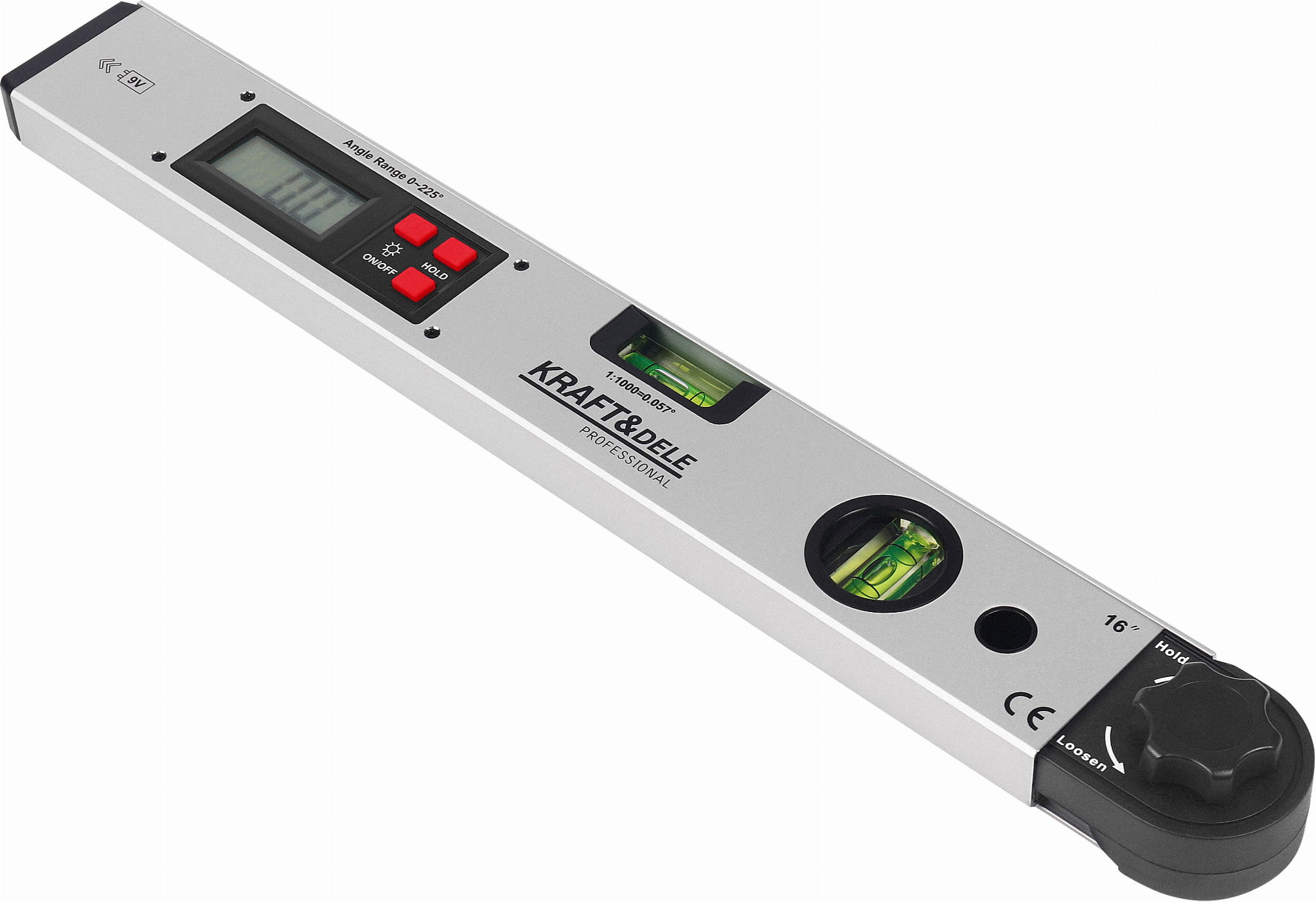 ELEKTRONICKÝ ÚHLOMĚR S VODOVÁHOU LCD 400 MM KD3561