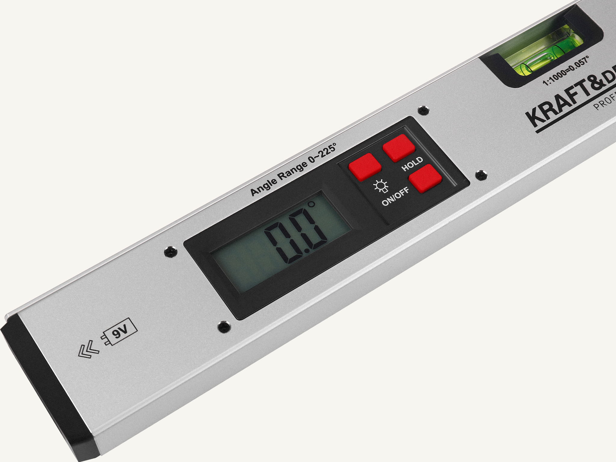 ELEKTRONICKÝ ÚHLOMĚR S VODOVÁHOU LCD 400 MM KD3561