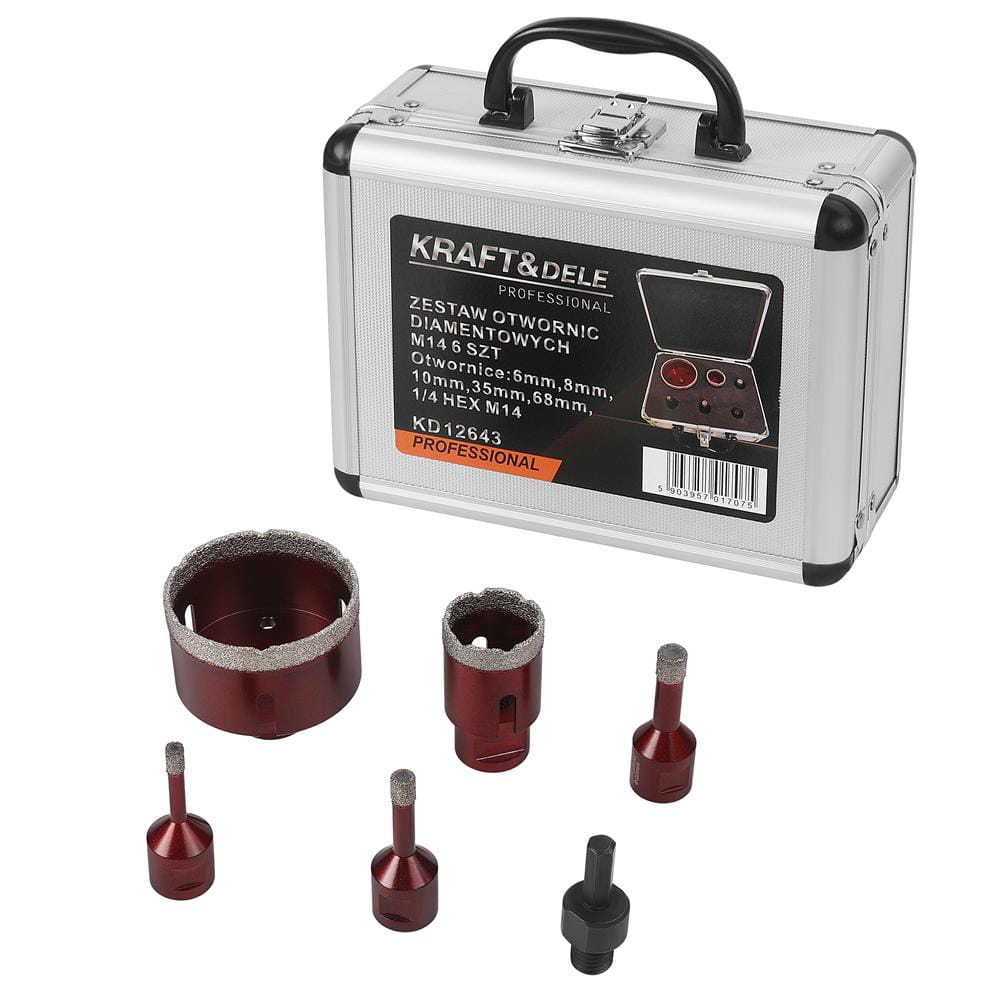 Sada diamantových děrovek 6 ks 6-68 mm M14 KD12643