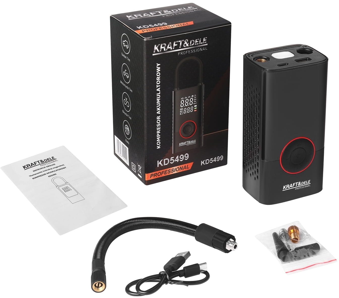 AKU kompresor + SVÍTILNA 85W 4000mAh KD5499