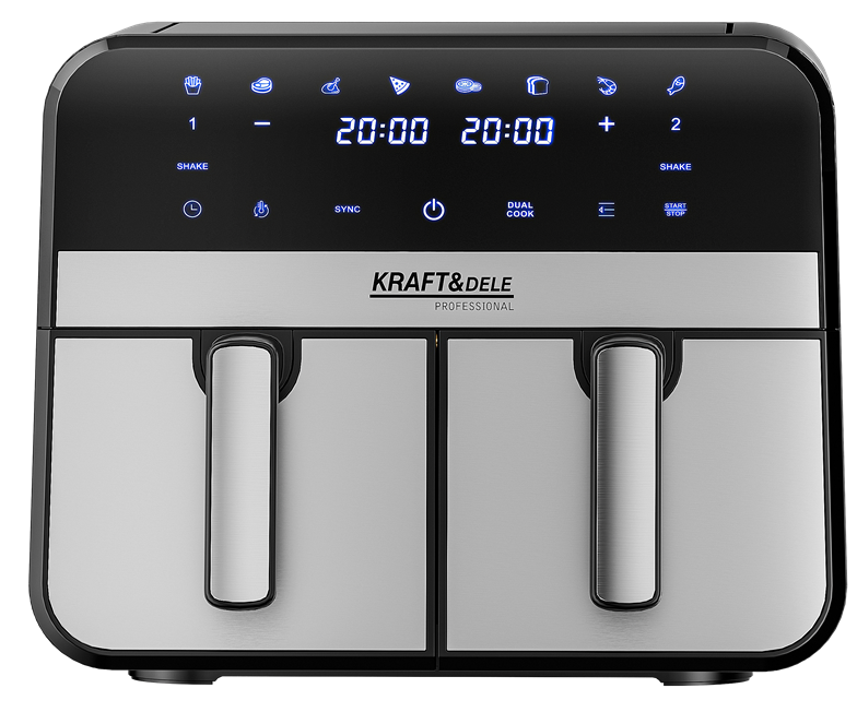 Beztuková fritéza Airfryer 9L 2500W Dvě komory + LCD KD4180