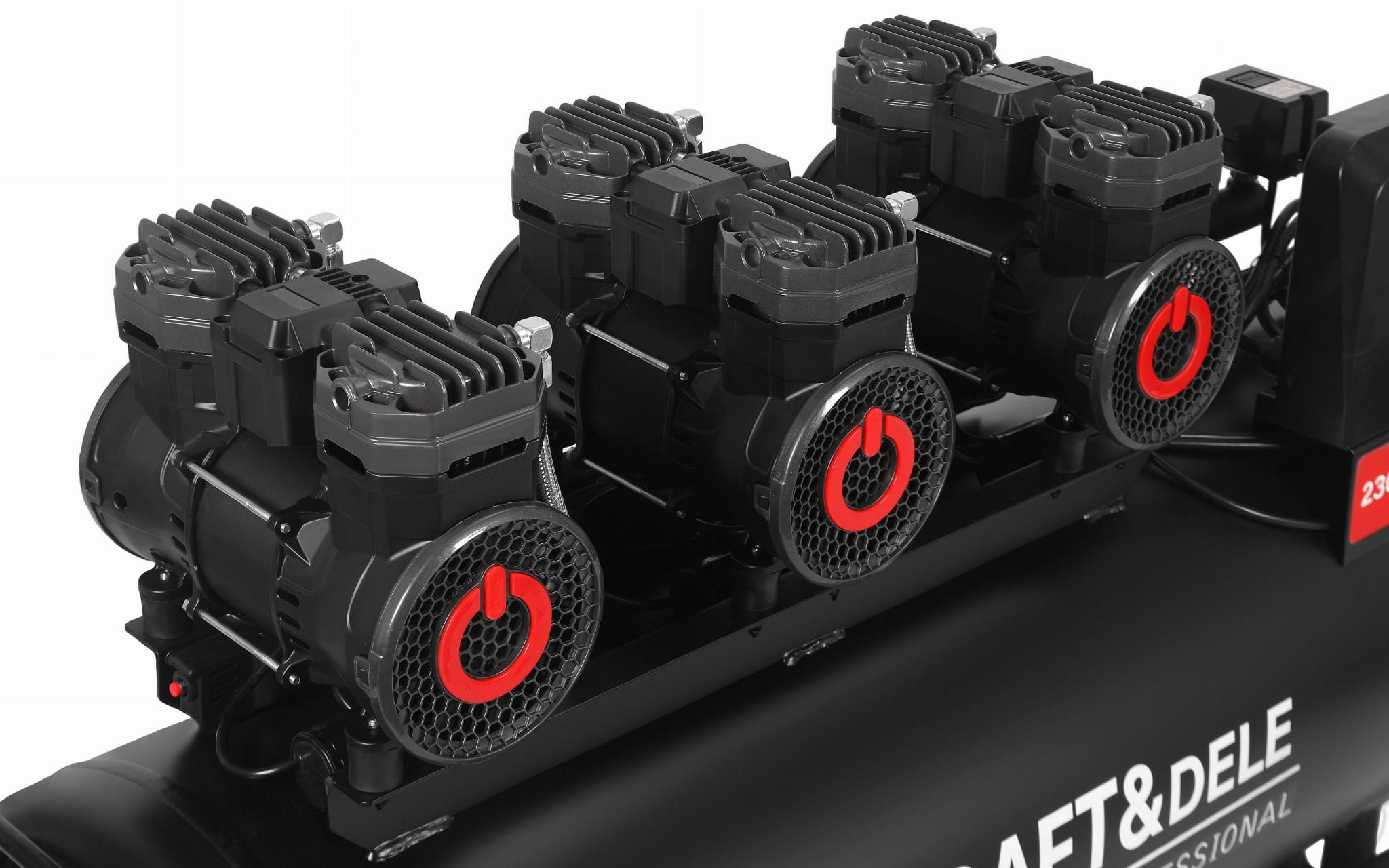 Bezolejový kompresor 200L 3x2200W + separátor a manometr s glycerinem KD4084