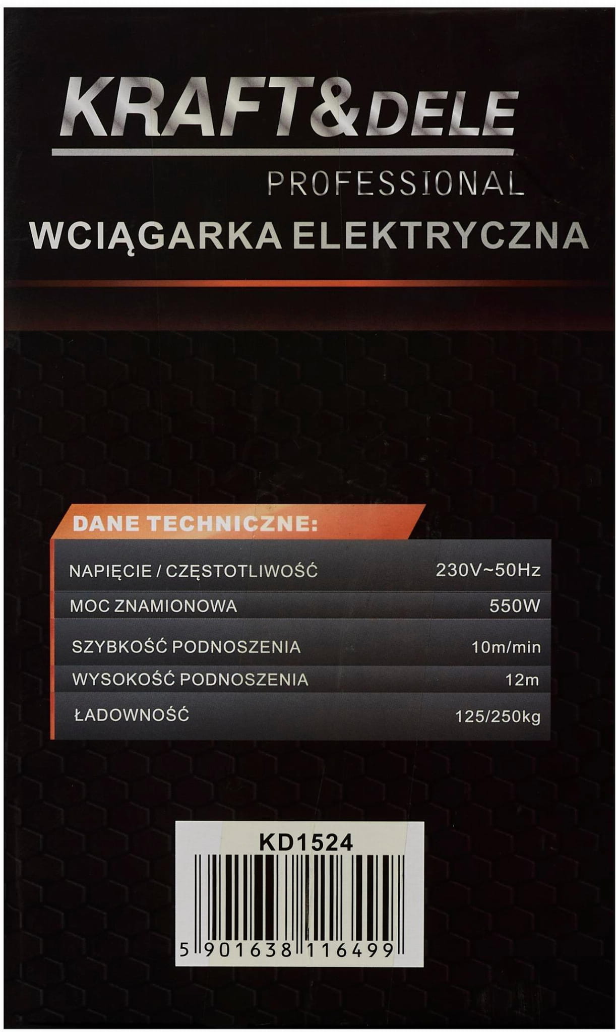 Elektrický lanový naviják 250 kg KD1524