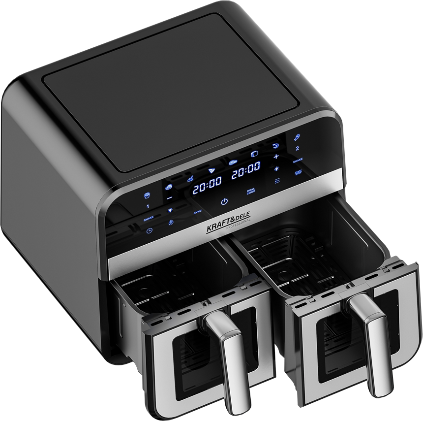 Beztuková fritéza 9L 2500W Dvě komory 4,5L + LCD KD4179