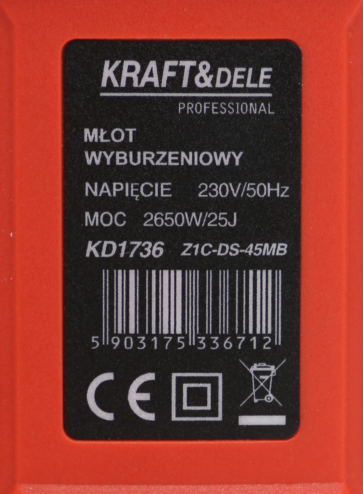 BOURACÍ KLADIVO 2650W KD1736 + KUFR