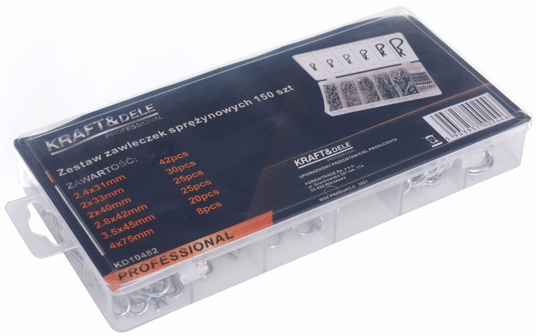 Závlačky pružinové 150ks KD10482