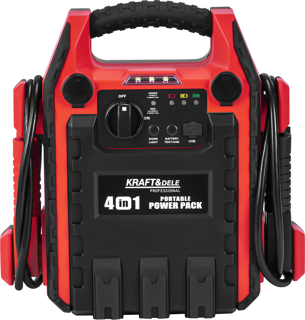 startovací zdroj 4v1 1200/600A 22Ah 12V + OSVĚTLENÍ + KOMPRESOR KD5346