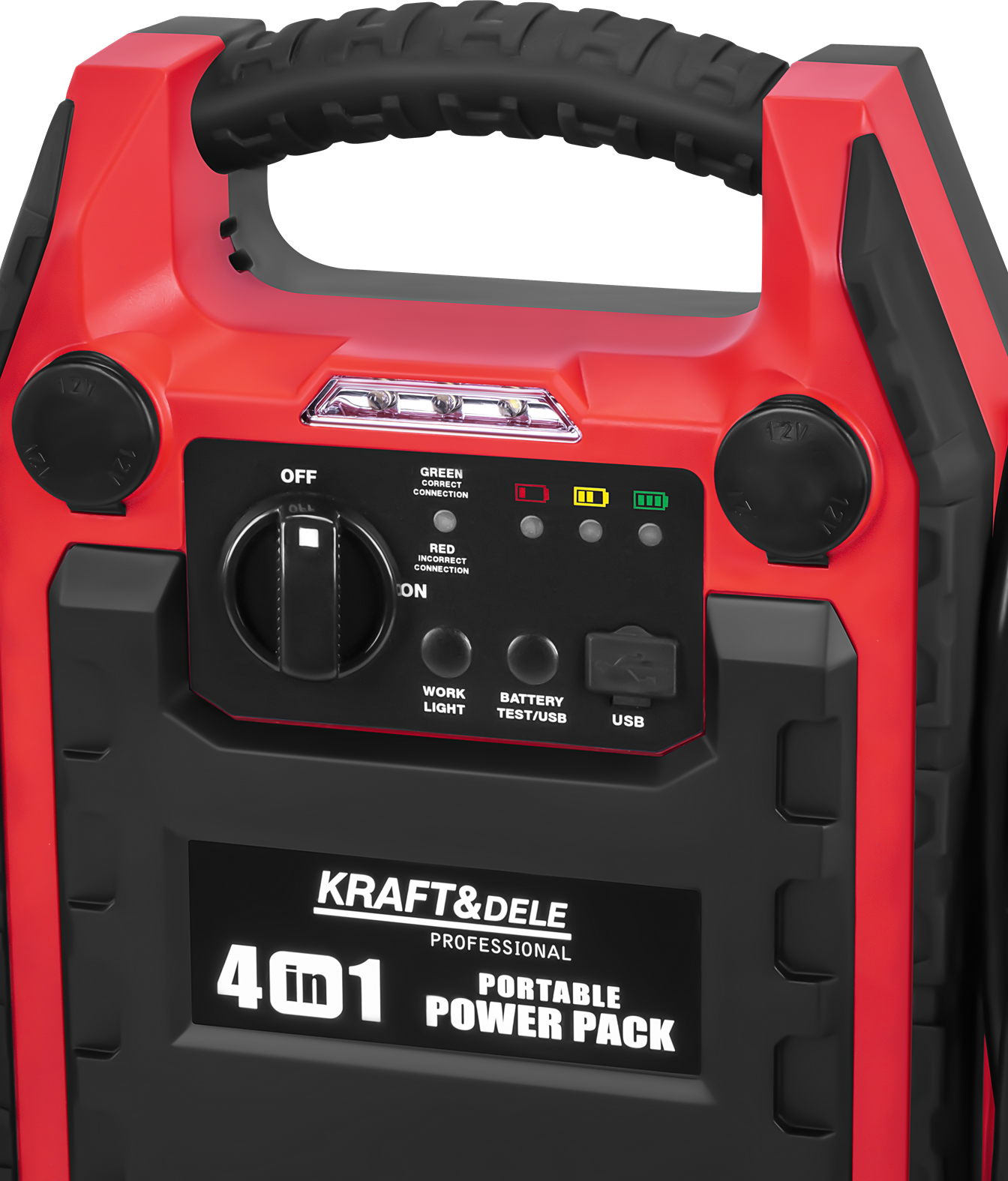 startovací zdroj 4v1 1200/600A 22Ah 12V + OSVĚTLENÍ + KOMPRESOR KD5346