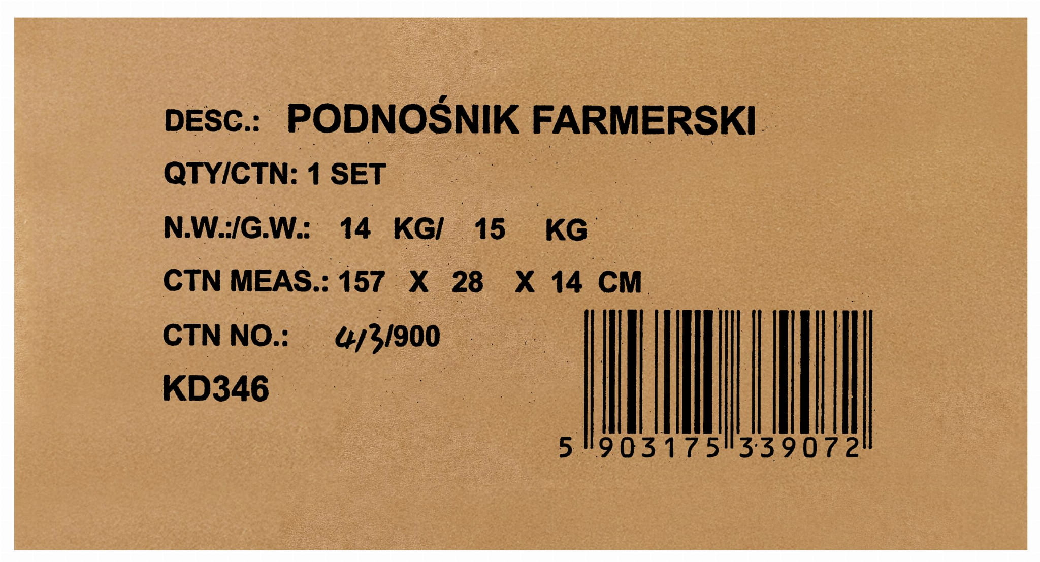 Farmářský zvedák 60'' 3T KD346