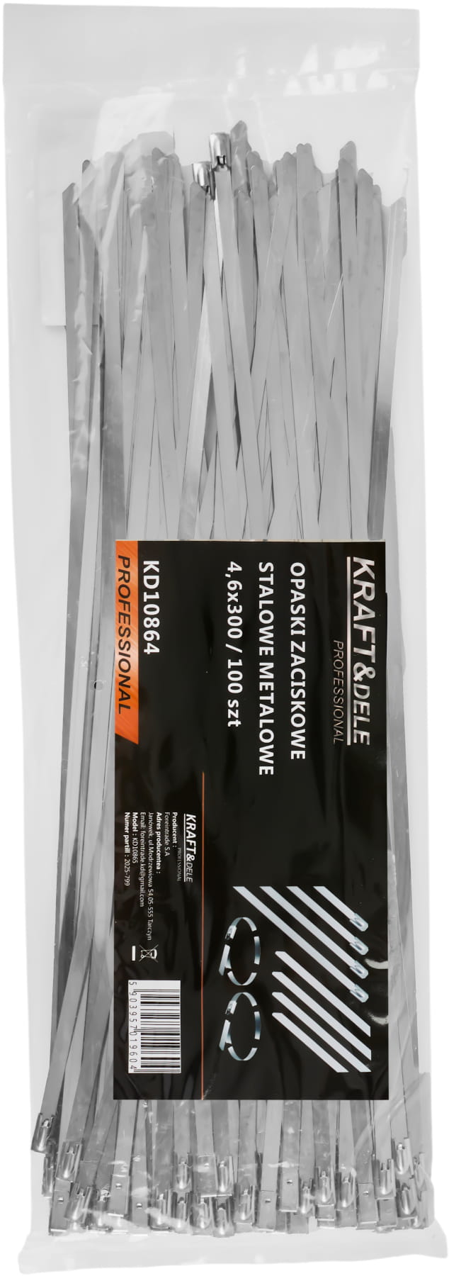 Svorky pro stahování ocelové/kovové 4,6 x 300 100ks KD10864