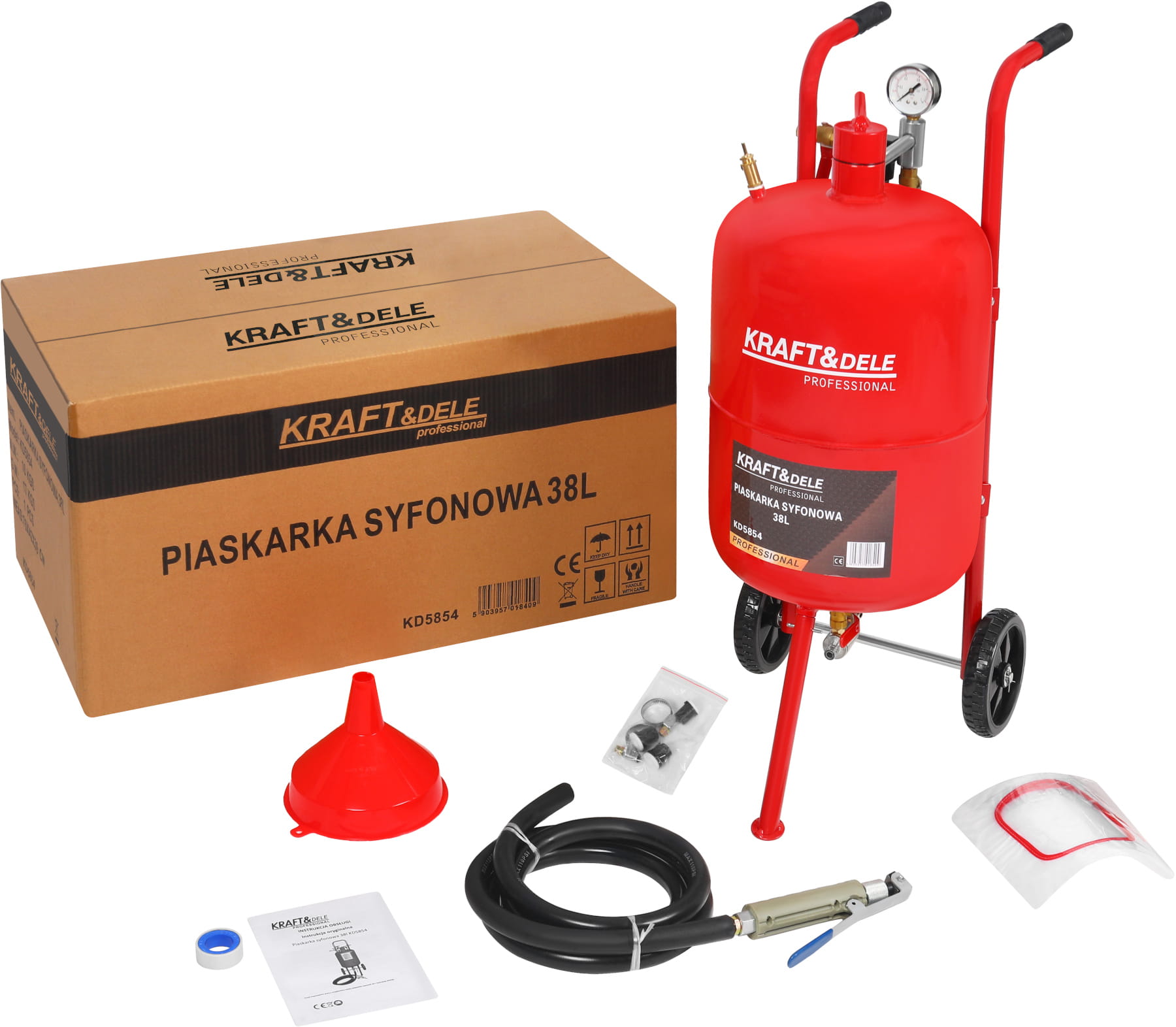 SYFONOVÁ PÍSKOVAČKA 38L + PŘÍSLUŠENSTVÍ KD5854