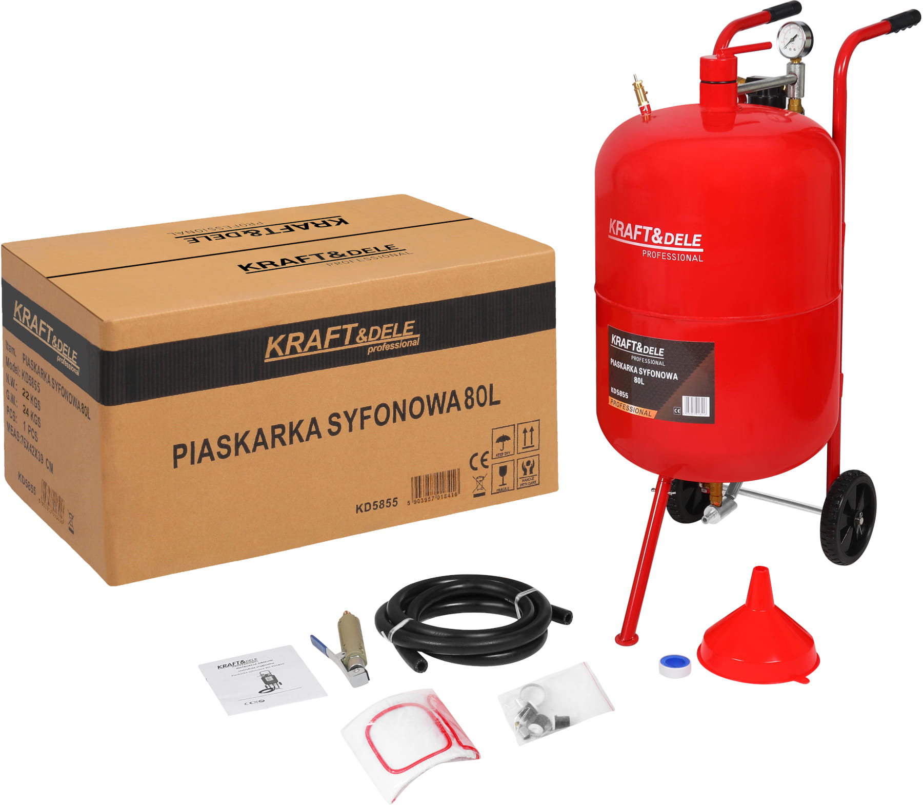 SYFONOVÁ PÍSKOVAČKA 80L + PŘÍSLUŠENSTVÍ KD5855