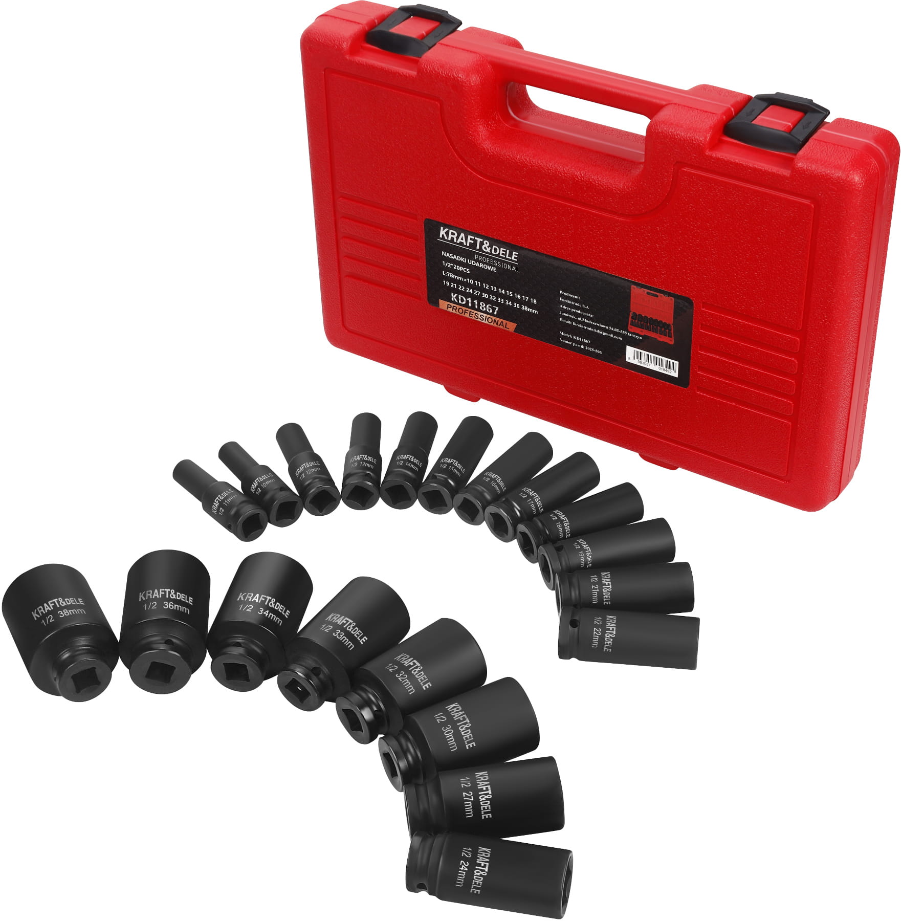 Rázové nástavce 1/2" 20 ks KD11867