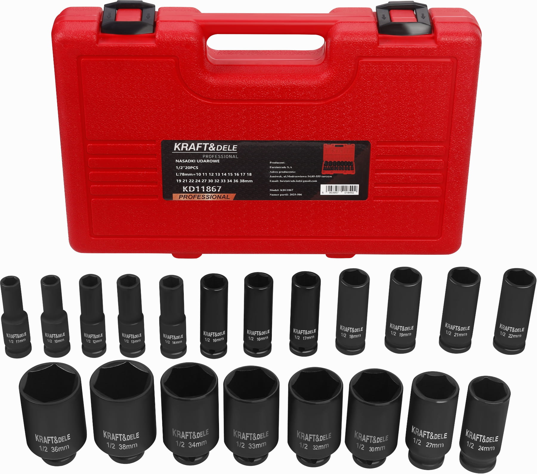 Rázové nástavce 1/2" 20 ks KD11867