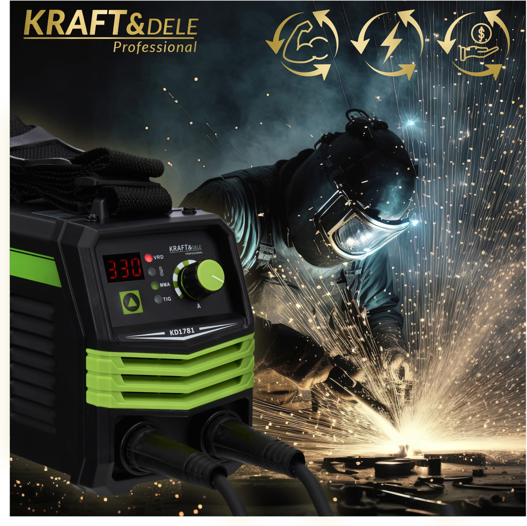 Invertorová svářečka 330A MMA TIG LIFT VRD KD1781