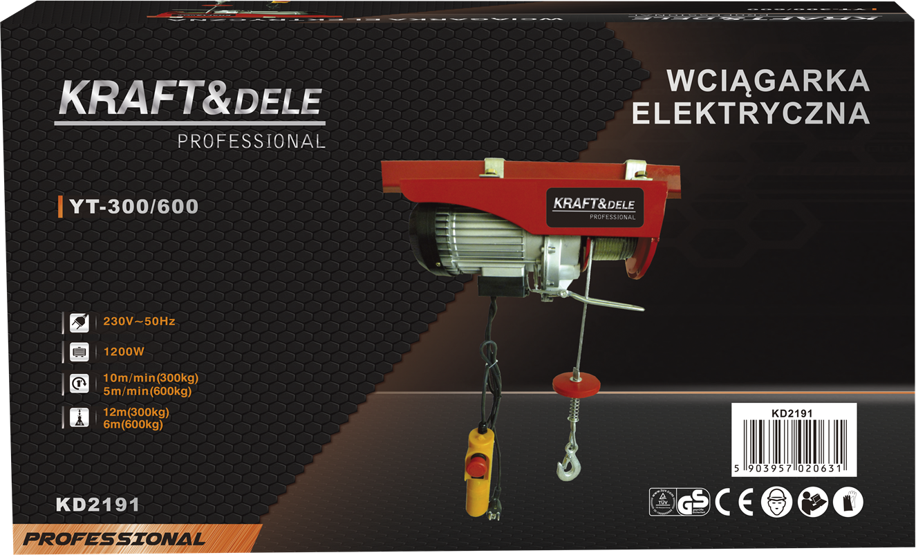 ELEKTRICKÝ NAVIJÁK 230V 1200W 300/600kg KD2191