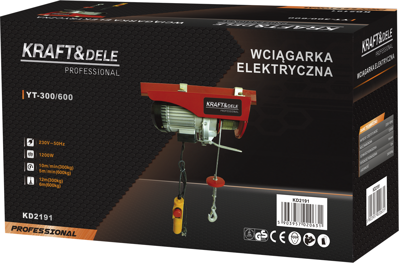 ELEKTRICKÝ NAVIJÁK 230V 1200W 300/600kg KD2191