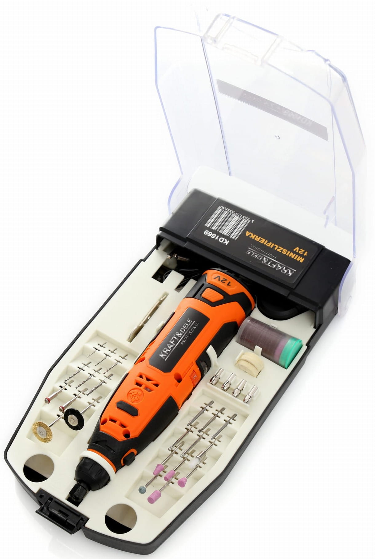 MINI BRUSKA 12V + PŘÍSLUŠENSTVÍ KD1669
