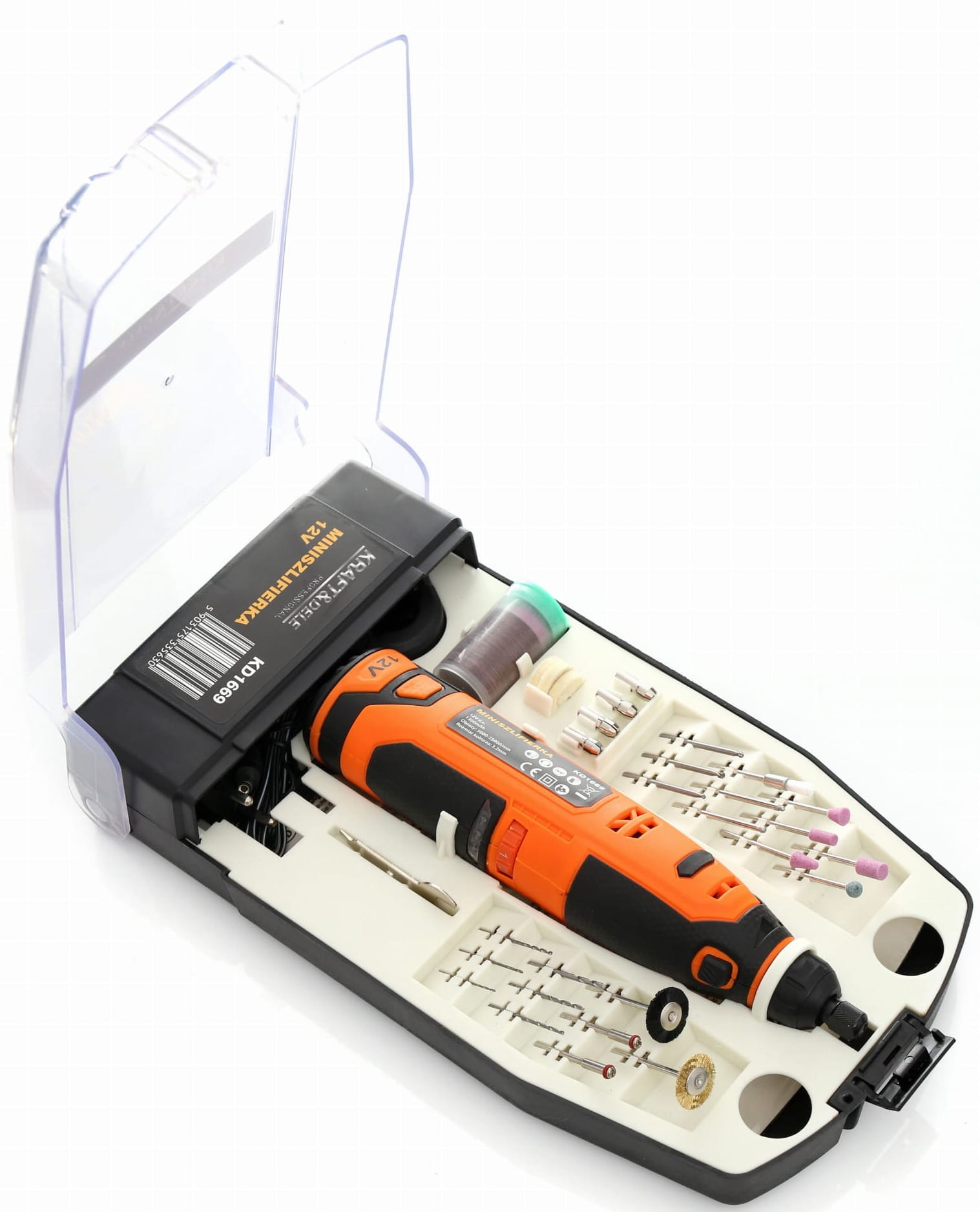 MINI BRUSKA 12V + PŘÍSLUŠENSTVÍ KD1669