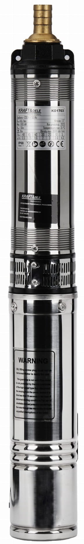 HLUBINNÉ ŠROUBOVÉ ČERPADLO 50M 0,65kW KD1703