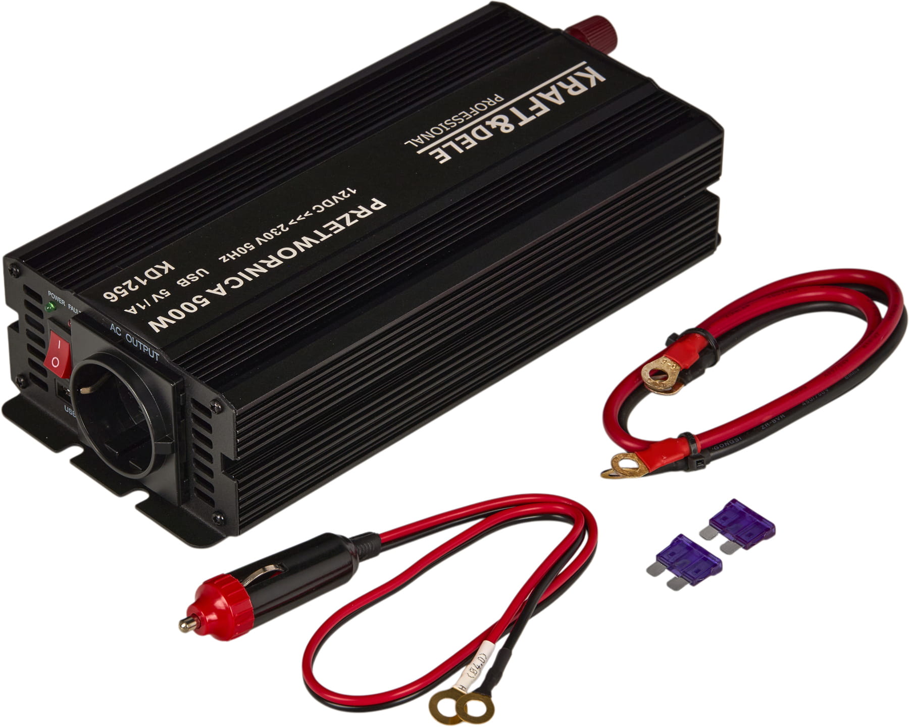 Měnič napětí 12V na 230V 500/1000W KD1256