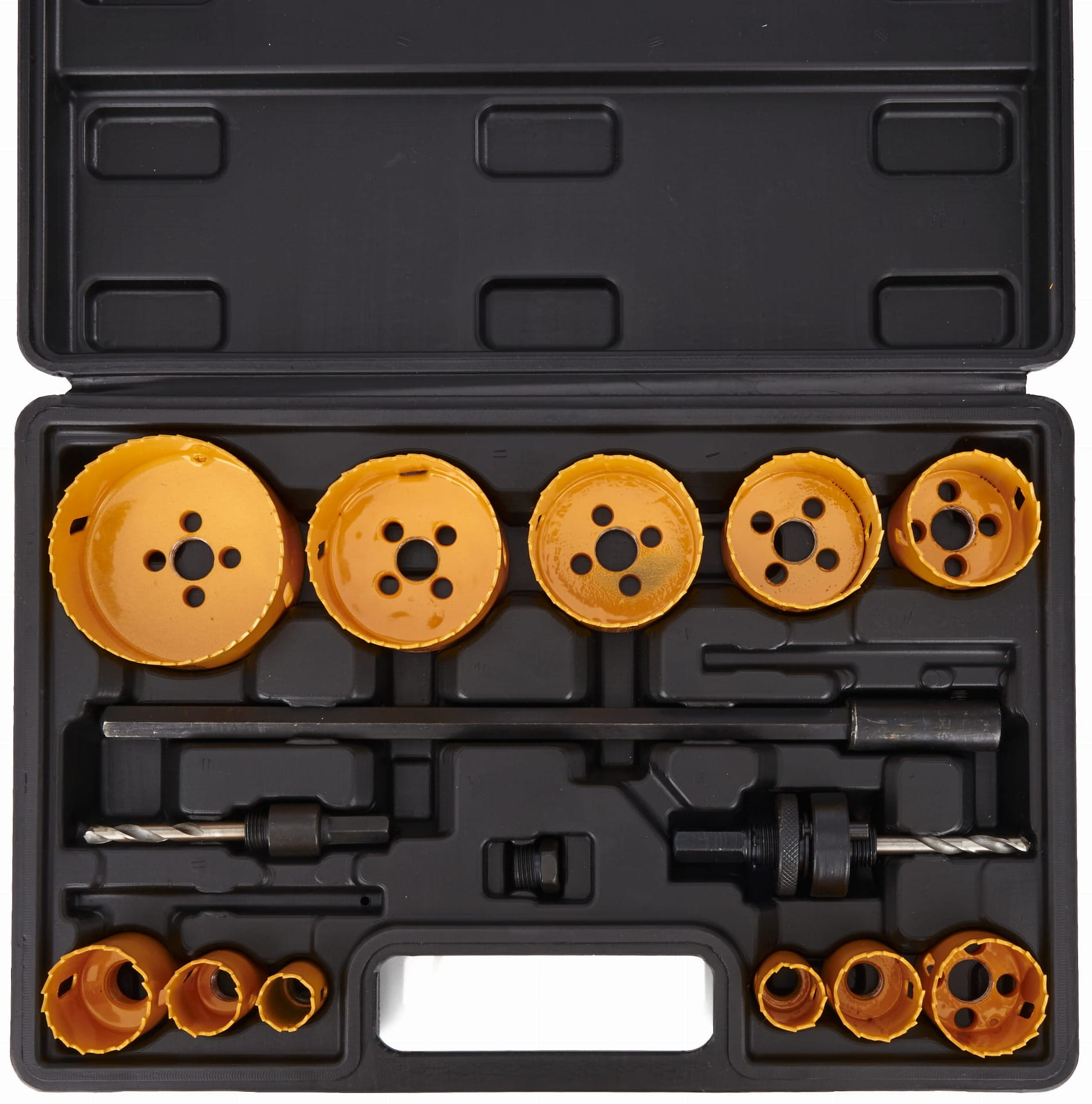 SADA KORUNEK DO DŘEVA A KOVU 17ks 19-76mm + adaptér KD10758