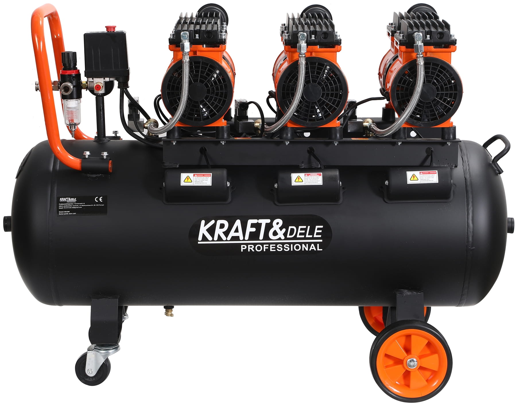 Bezolejový kompresor 100L / 3 x 1500W KD1394
