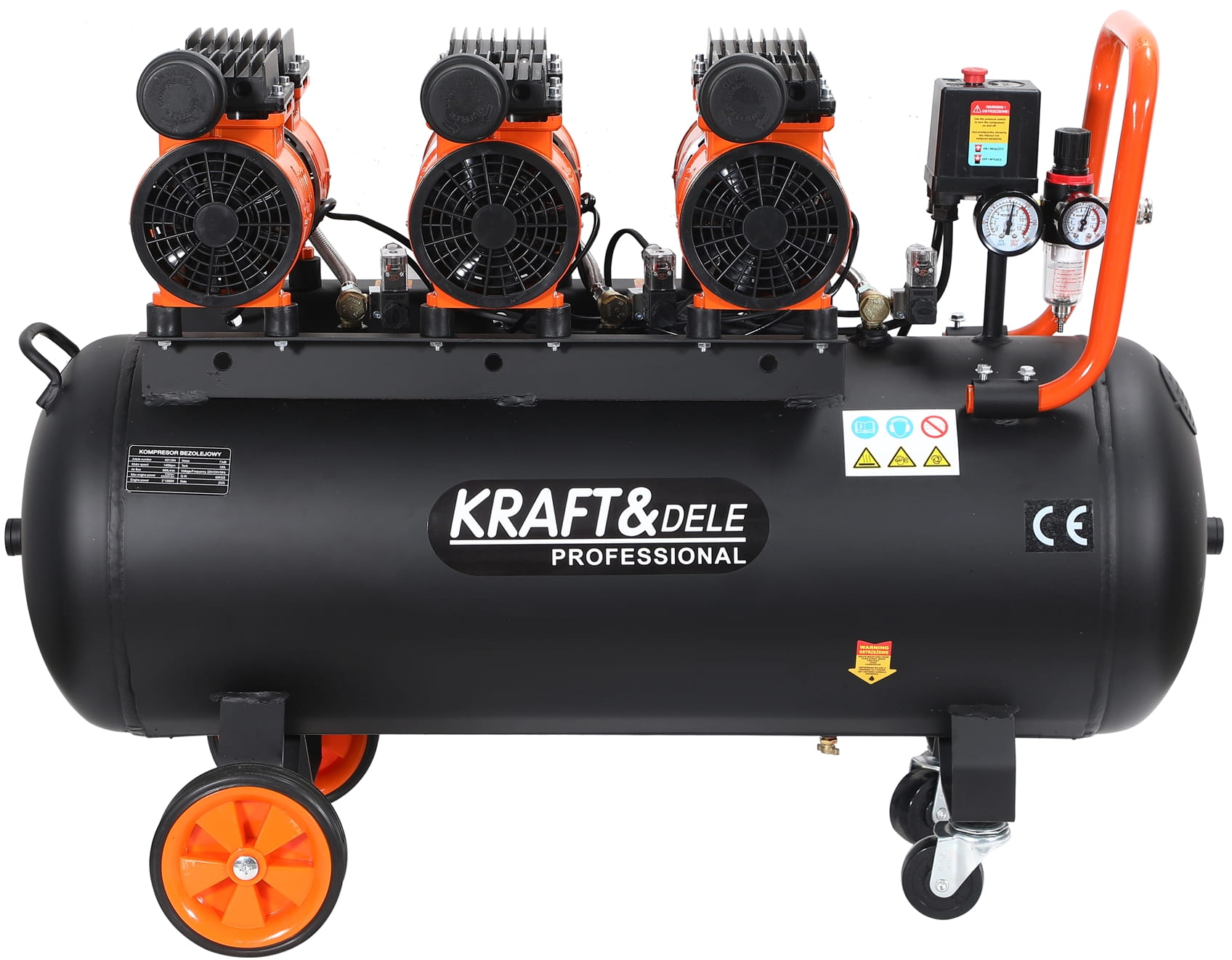 Bezolejový kompresor 100L / 3 x 1500W KD1394