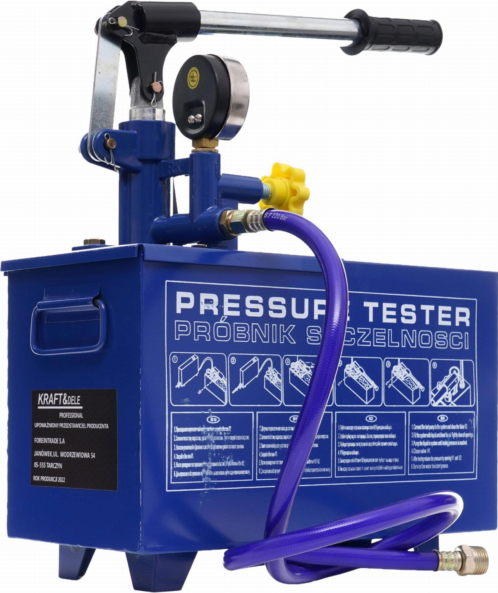 Zkušební čerpadlo pro tlakové zkoušky 0-40 kg / 30 ml / 12 l KD10479