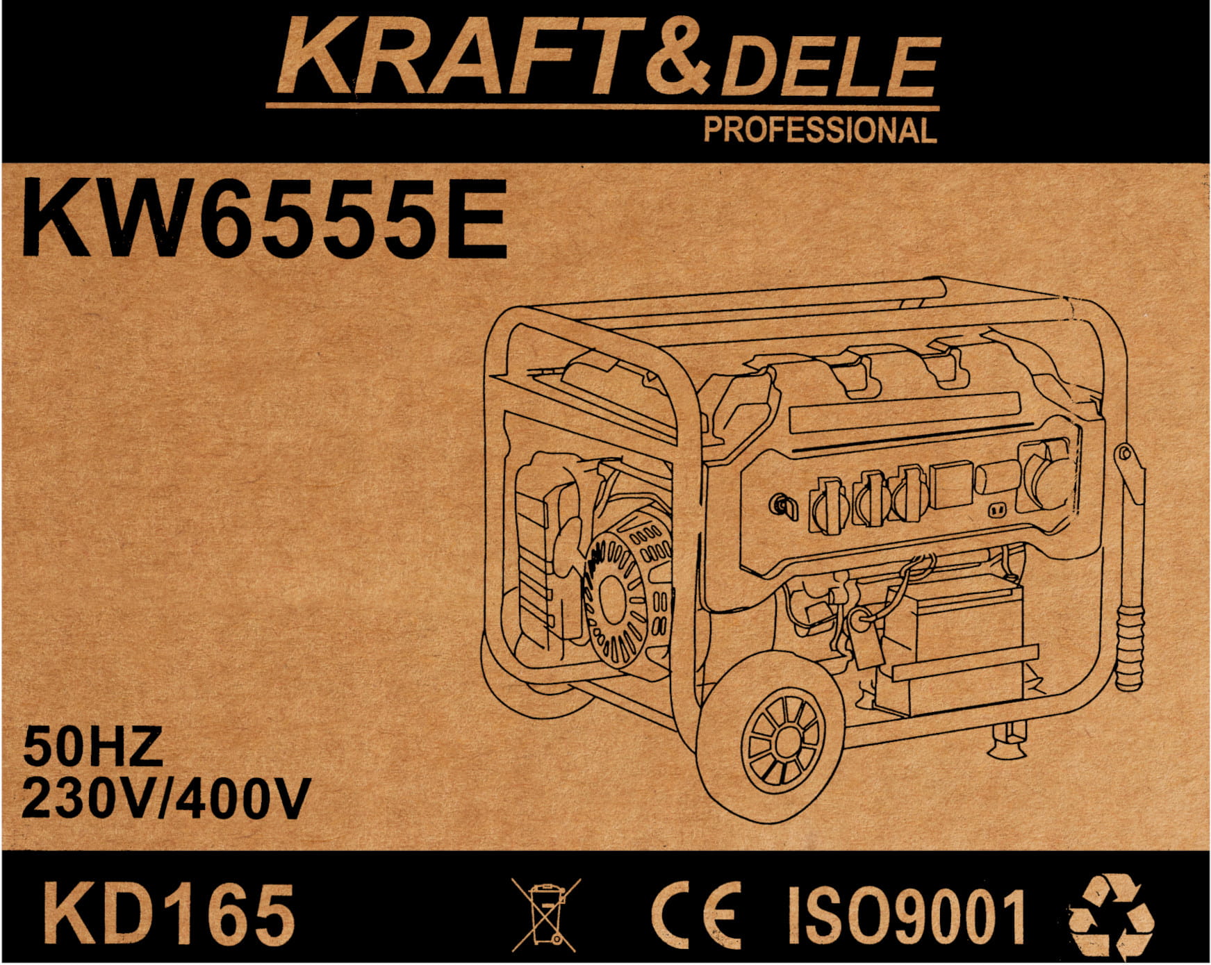 Generátor proudu 5500W 12/230V/380V KD165