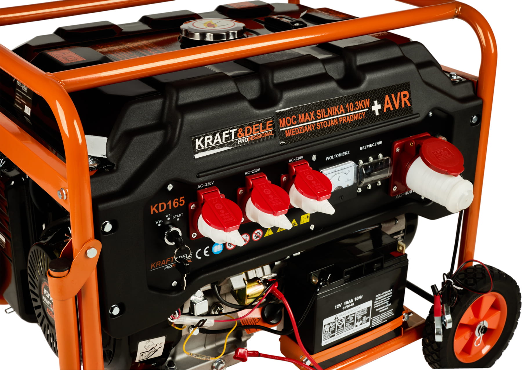 Generátor proudu 5500W 12/230V/380V KD165