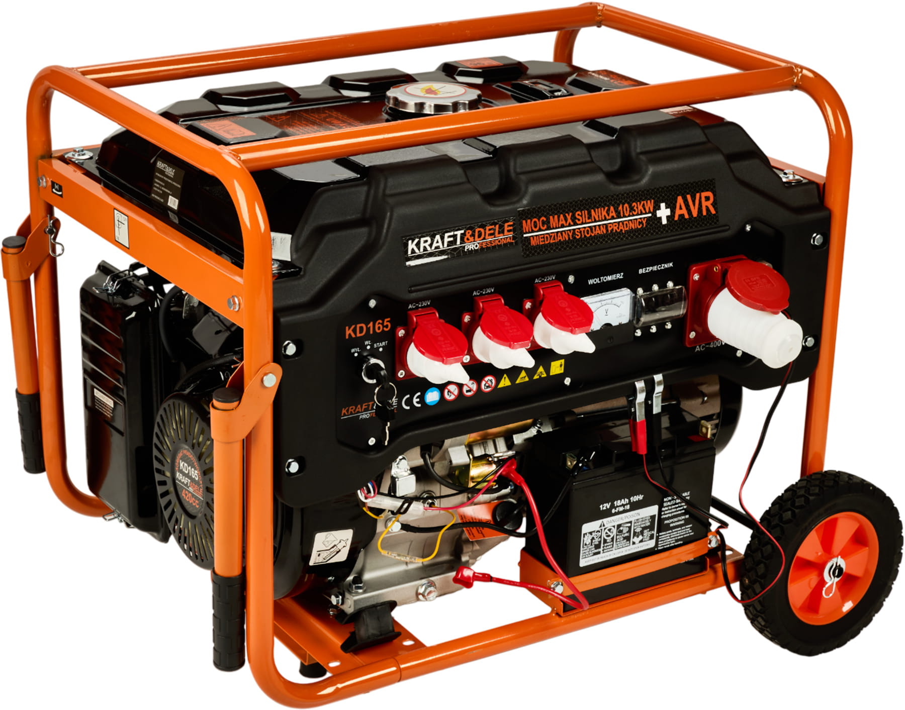 Generátor proudu 5500W 12/230V/380V KD165