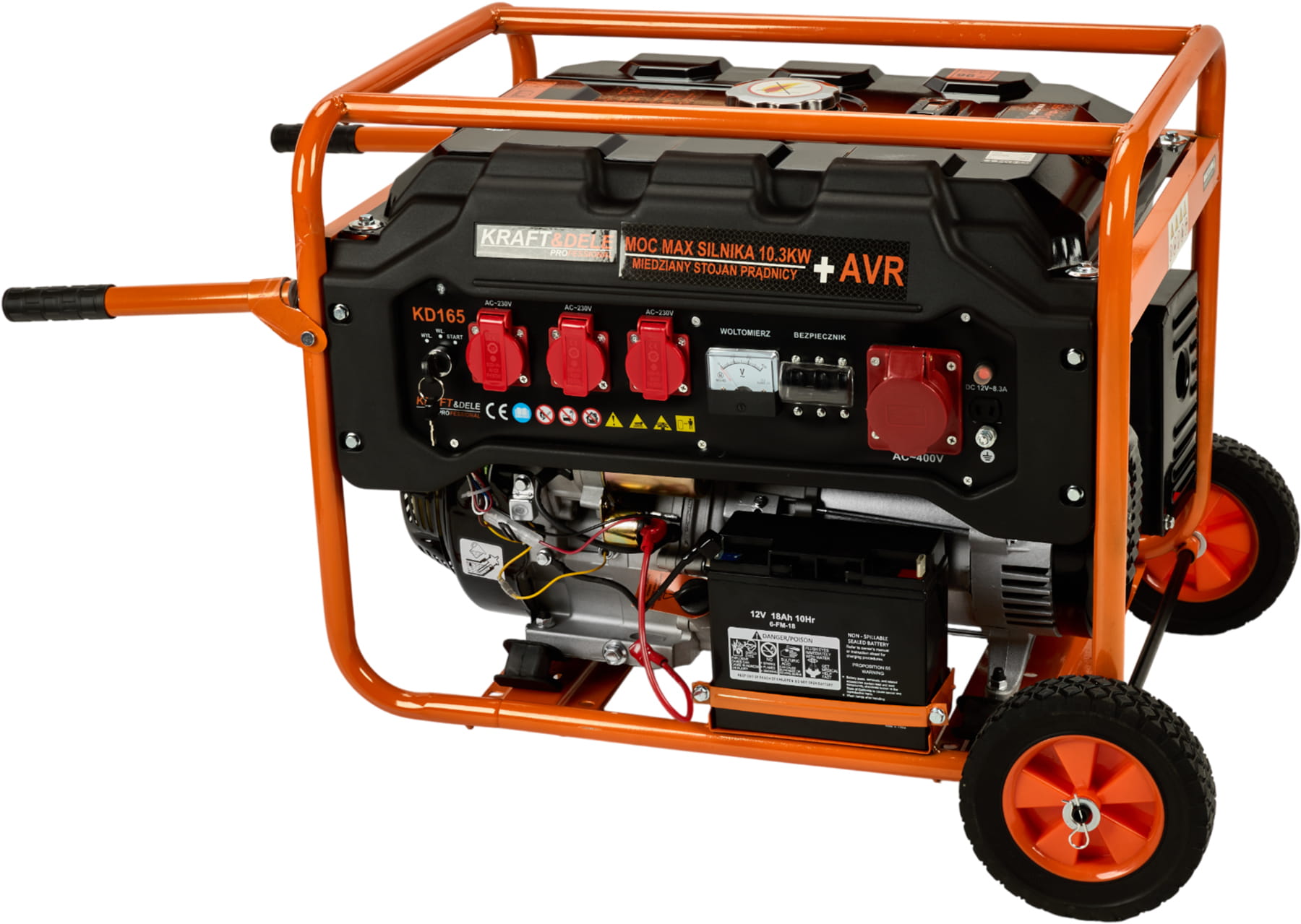 Generátor proudu 5500W 12/230V/380V KD165